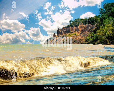 Vista del camino scogliere sul lago Ontario, new york Foto Stock