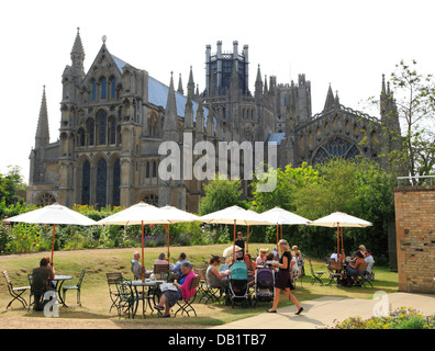 Ely, Almonry sala da tè, ristorante, Cattedrale, Cambridgeshire, England Inglese UK sale da tè cattedrali città città Foto Stock