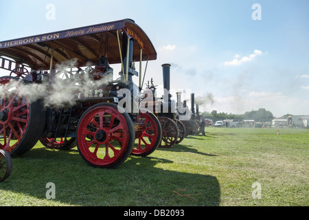 I motori di trazione in una fila di Ballymena, vapore e Country Fair 2013 Foto Stock