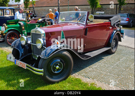 Wanderer W10 6-30 Cabriolet, costruito all anno 1930, fotografia scattata a luglio 13, 2013 di Landsberg, Germania Foto Stock