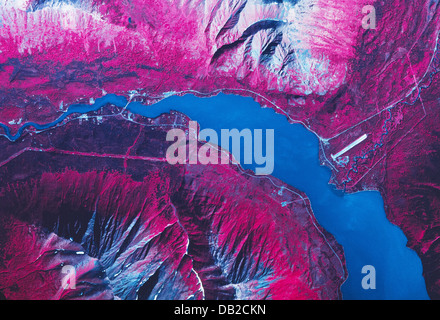 Infrared mappa foto aeree di Cooper Landing, Alaska Foto Stock