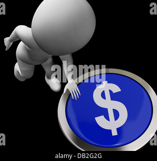 Simbolo del dollaro pulsante mostra il denaro o per gli investimenti Foto Stock