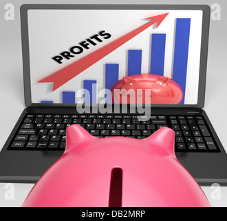 Profitti aumentando il grafico mostra la crescita e salari Foto Stock