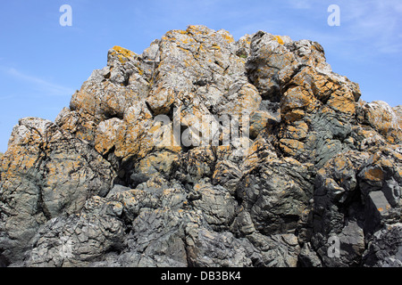 Cuscino basaltiche sulla lava Llanddwyn Island, Anglesey Foto Stock