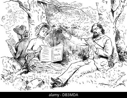 teatro, opera, 'Parsifal', di Richard Wagner, prove all'aperto prima della prima mondiale, incisione del legno, 1882, Additional-Rights-Clearences-Not Available Foto Stock