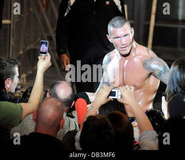 Randy Orton WWE Raw Wrestling Superstars all'Arena O2 Dublin, Irlanda - 15.04.11 Foto Stock