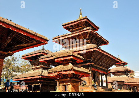 Templi il quadrato di Durbar Kathmandu in Nepal Foto Stock