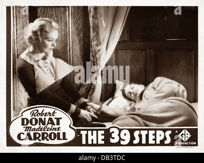 Il 39 Steps Gaumont-British Picture Corp., 1935. Diretto da Alfred Hitchcock. Poster del filmato Foto Stock