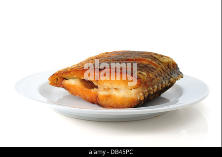 Il pesce fritto con sale Foto Stock