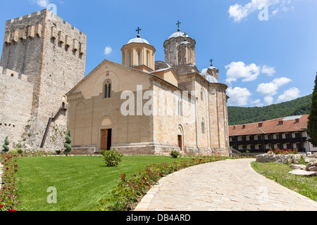 Monastero Manasija, XV secolo serbo ortodosso monastero vicino città Despotovac, Serbia Foto Stock