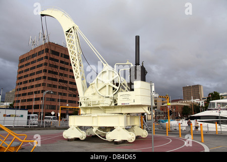 Patrimonio di Hobart gru a vapore a Constitution Dock Foto Stock