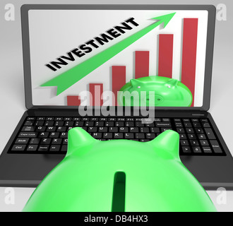 Aumentando gli investimenti grafico mostra i profitti e il successo Foto Stock