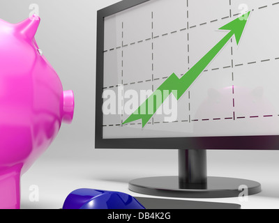 Il profitto grafico mostra redditizio dei redditi e dei profitti Foto Stock