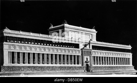 Nazismo / nazionalsocialismo, architettura, capitale del Reich tedesco 'Germania' (ex Berlino), Palazzo Fuehrer, ala sud, miniatura, progetto di Albert Speer, fine 1930, diritti aggiuntivi-clearences-non disponibile Foto Stock