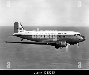 Trasporto / trasporto, aviazione, aerei passeggeri, Douglas DC-3, BEA Airline, volo, 1940, , diritti aggiuntivi-clearences-non disponibile Foto Stock