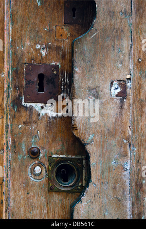 Vecchio scanalature arrugginito Foto Stock