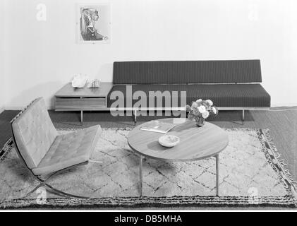 Mobili, soggiorno, 1960, diritti-aggiuntivi-non-disponibili Foto Stock