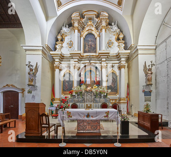 Interior shot della cappella Capilla Virgen de Guadalupe, edifici coloniali, Sucre, Bolivia, Sud America Foto Stock