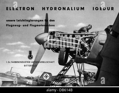 Trasporti / trasporto,aviazione,militare,Germania,pubblicità del I.G. Farbene AG per Elektron Hydronalium Igedur lega di alluminio,foto che mostra un Junkers Juno 211 motore montato su un Junkers Ju 87 B(Stuka)bombardiere di immersione,circa 1938,pubblicità da una rivista,1940,IG Farben,alluminio,lega,leghe,costruzione di aerei,aereo,aereo,aereo di guerra,Nazi-Nazi-Non,motori di difesa,Nazi-Nazi-Non-Non-Nationalm,Nationalm,Nationalm-Reastikich,Nationalm-Nationalm,Nationalm-Nationalm,Nationalm-Reastikamen,Nationalm-Nationalm,N Foto Stock