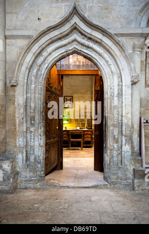 Dettaglio dall'interno di Peterborough Cathedral, la Sagrestia Foto Stock