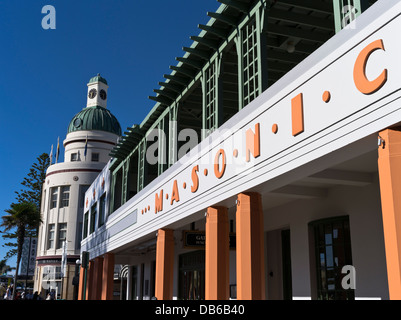 Dh Napier, Nuova Zelanda Hotel massonico e cupola TG edificio art deco Foto Stock