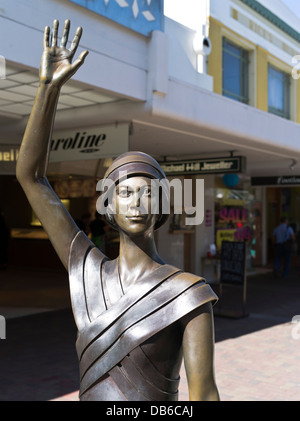 dh Emerson Street NAPIER NUOVA ZELANDA Art Deco lady bronzo statue di scultura della statua Foto Stock