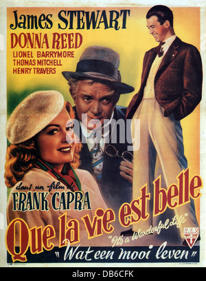 La vita è una cosa meravigliosa RKO, 1947. Diretto da Frank Capra. Francese poster del filmato Foto Stock