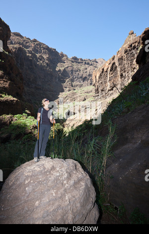 Masca Gorge escursione, Tenerife, Isole Canarie, Spagna Foto Stock