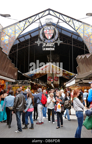 Sant Josep mercato la Boqueria in El Raval Barcellona Catalonia Spagna Foto Stock