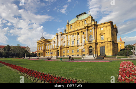 La costruzione del Croatian National Theatre. Zagabria. Croazia, Foto Stock