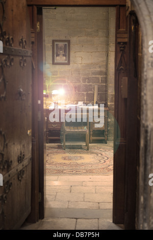 Dettaglio dall'interno di Peterborough Cathedral, la Sagrestia Foto Stock