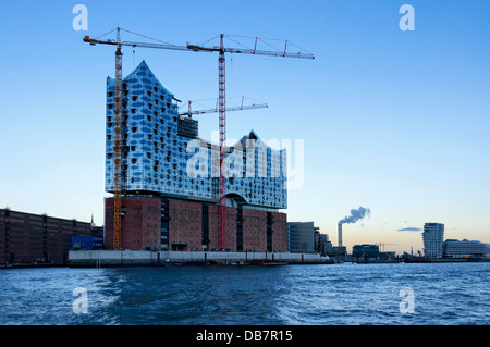 Elbe Philharmonic Hall sito in costruzione Foto Stock