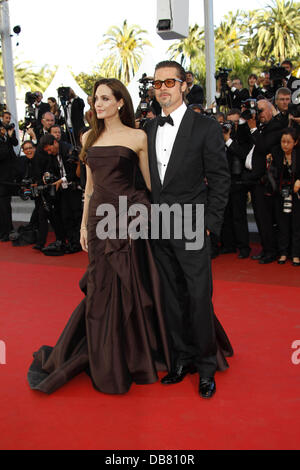 Angelina Jolie e Brad Pitt 2011 Festival Internazionale del Cinema di Cannes - Giorno 6 - Albero della Vita - Premiere Cannes, Francia - 16.05.11 Foto Stock