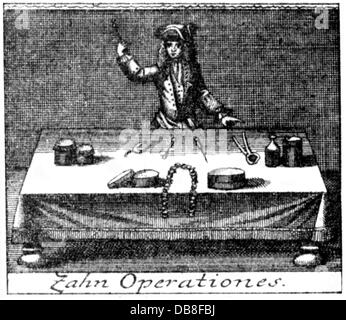 Medicina e odontoiatria, dentista con strumenti, incisione su rame, XVIII secolo XVIII secolo, grafica, grafica, professione, occupazioni di metà lunghezza, in piedi, azienda, attesa, dente, denti, tavoli, strumenti, dispositivo, dispositivi, forcipi, medico, medic, medici, medico, doc, medici, docs, medico, medici, medicina, medicinali, dentista, dentista, dentisti, storico, storico, Uomo, uomini, maschio, persone, artista del diritto d'autore non deve essere cancellata Foto Stock