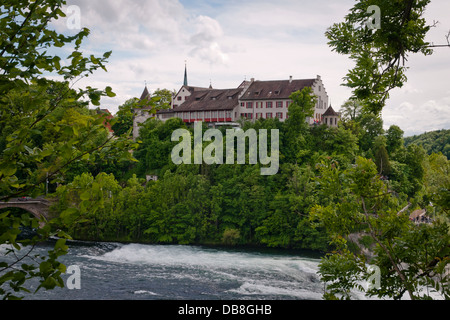 Osservazione di Laufen Castello Schloss Laufen e Cascate del Reno, Svizzera Foto Stock