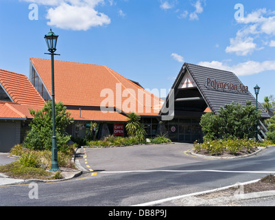 dh ROTORUA NUOVA ZELANDA gli edifici Polinesiani Spa ingresso termale centri benessere Foto Stock