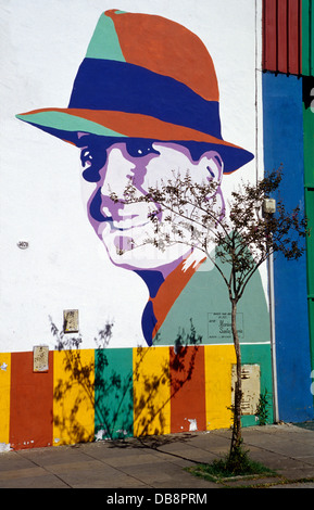 Carlos Gardel murale, progetto: il Tango, artista Marino Santamaria. Una volta trimestre. Buenos Aires. Argentina. Sud America. Foto Stock