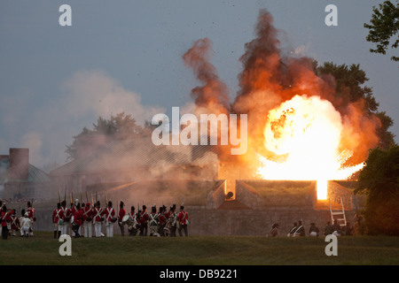 Canada,Ontario,Fort Erie,Old Fort Erie, guerra di 1812 rievocazione dell'Assedio di Fort Erie Foto Stock