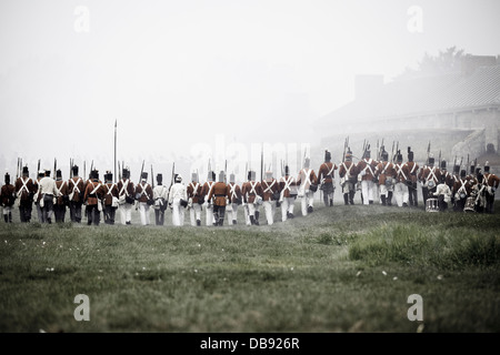 Canada,Ontario,Fort Erie,Old Fort Erie, guerra di 1812 rievocazione dell'Assedio di Fort Erie Foto Stock