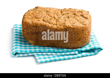 In casa pane integrale su sfondo bianco Foto Stock