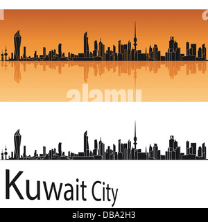 Kuwait City skyline di sfondo arancione Foto Stock