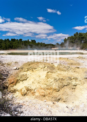 dh Wai o Tapu Thermal Wonderland WAIOTAPU NUOVA ZELANDA zolfo roccia Champagne piscina vapore acqua geotermica crosta di lava rotorua Foto Stock