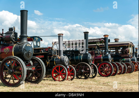 Linea di motori a trazione a vapore Welland rally, vicino a Malvern Hills, Worcestershire, Regno Unito. Foto Stock