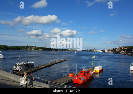 Barche a Stoccolma, Svezia Foto Stock