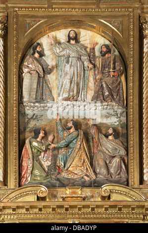 Chiesa di San Michele, altare-XVII secolo- dettaglio del "Trasfigurazione", Jerez de la Frontera, Andalusia, Spagna, Europa Foto Stock