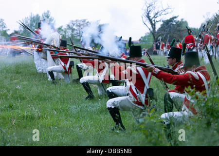 Canada,Ontario,Stoney Creek. Casa del campo di battaglia, Battaglia di Stoney Creek la Guerra 1812 rievocazione Foto Stock