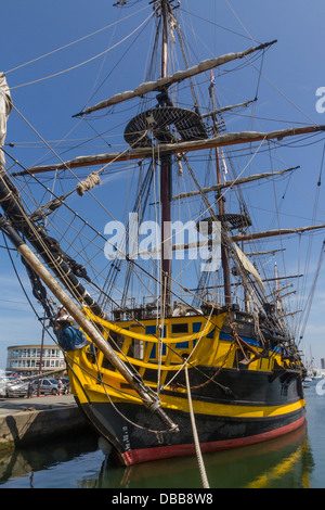 Francia Bretagna, St. Malo, Étoile du Roy, replica xviii secolo frigate Foto Stock