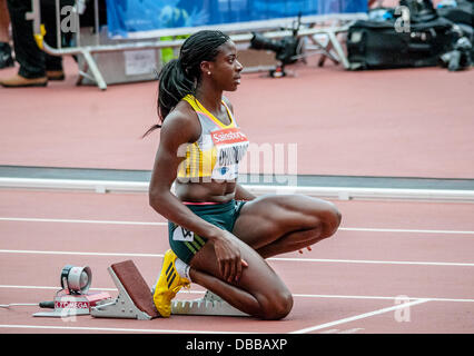 Christine Ohuruogu con le donne 400m al Sainsbury's Anniversario giochi presso lo Stadio Olimpico di Londra del luglio 27th, 2013, REGNO UNITO Foto Stock