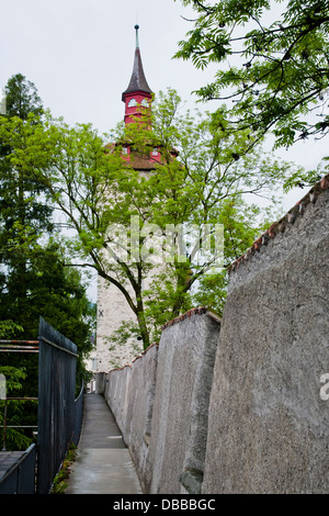 La parete della torre e ,Museggmauer, Parete Musegg,fortificazioni storico, Lucerna, Svizzera ,l'Europa Foto Stock