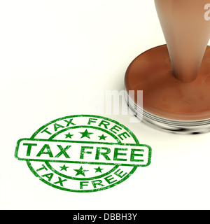 Tax Free timbro non mostra alcun dazio o permessi non tassati Shopping Foto Stock